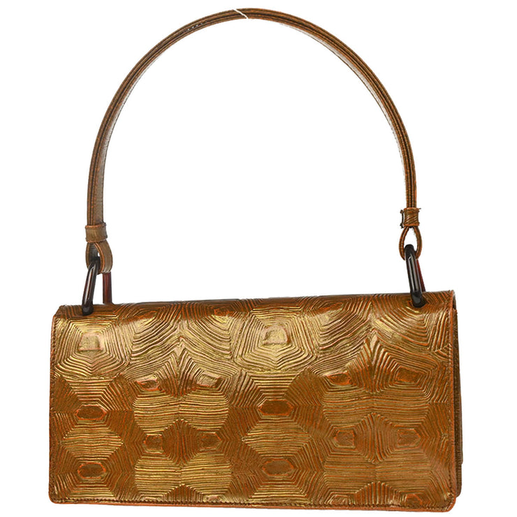 Prada Brown Leather Tartaruga Handbag