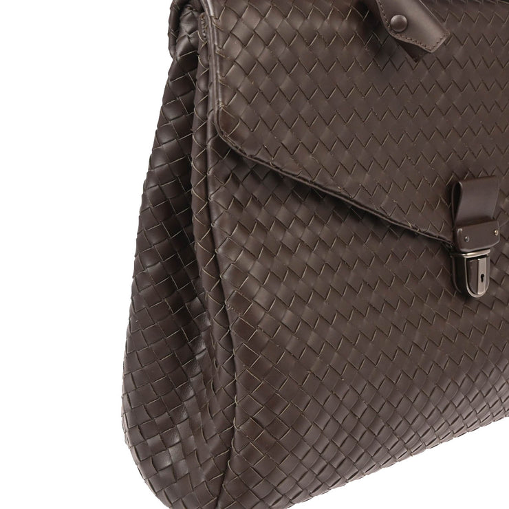 Bottega Veneta Brown Intrecciato Briefcase Handbag