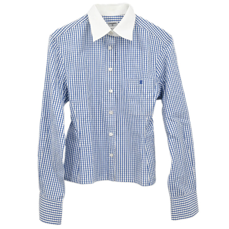 Chanel 1998 Shirt Blouse Blue #40