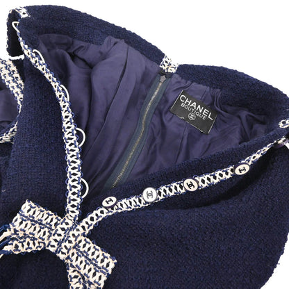 Chanel Setup Suit Jacket Skirt Navy
