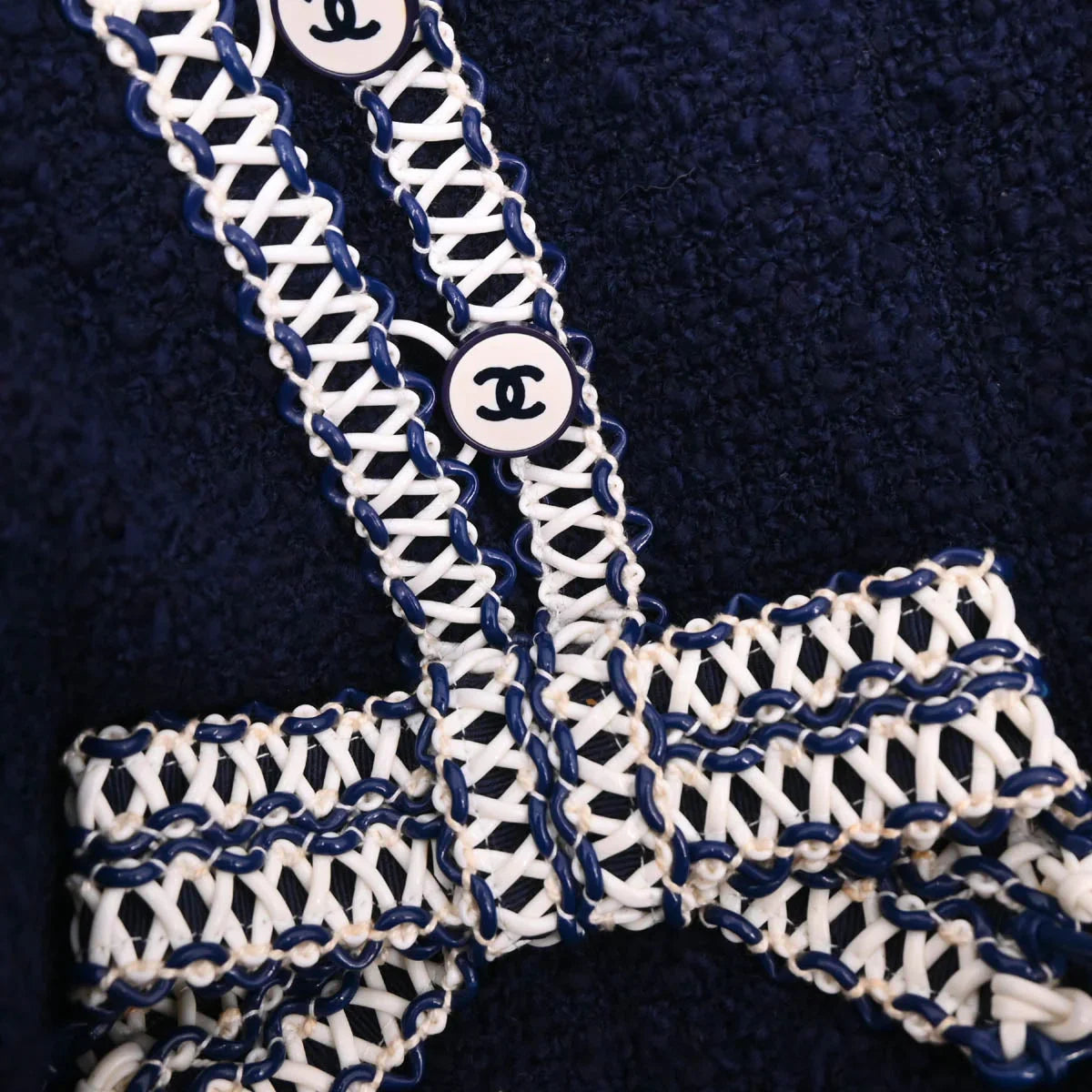 Chanel Setup Suit Jacket Skirt Navy