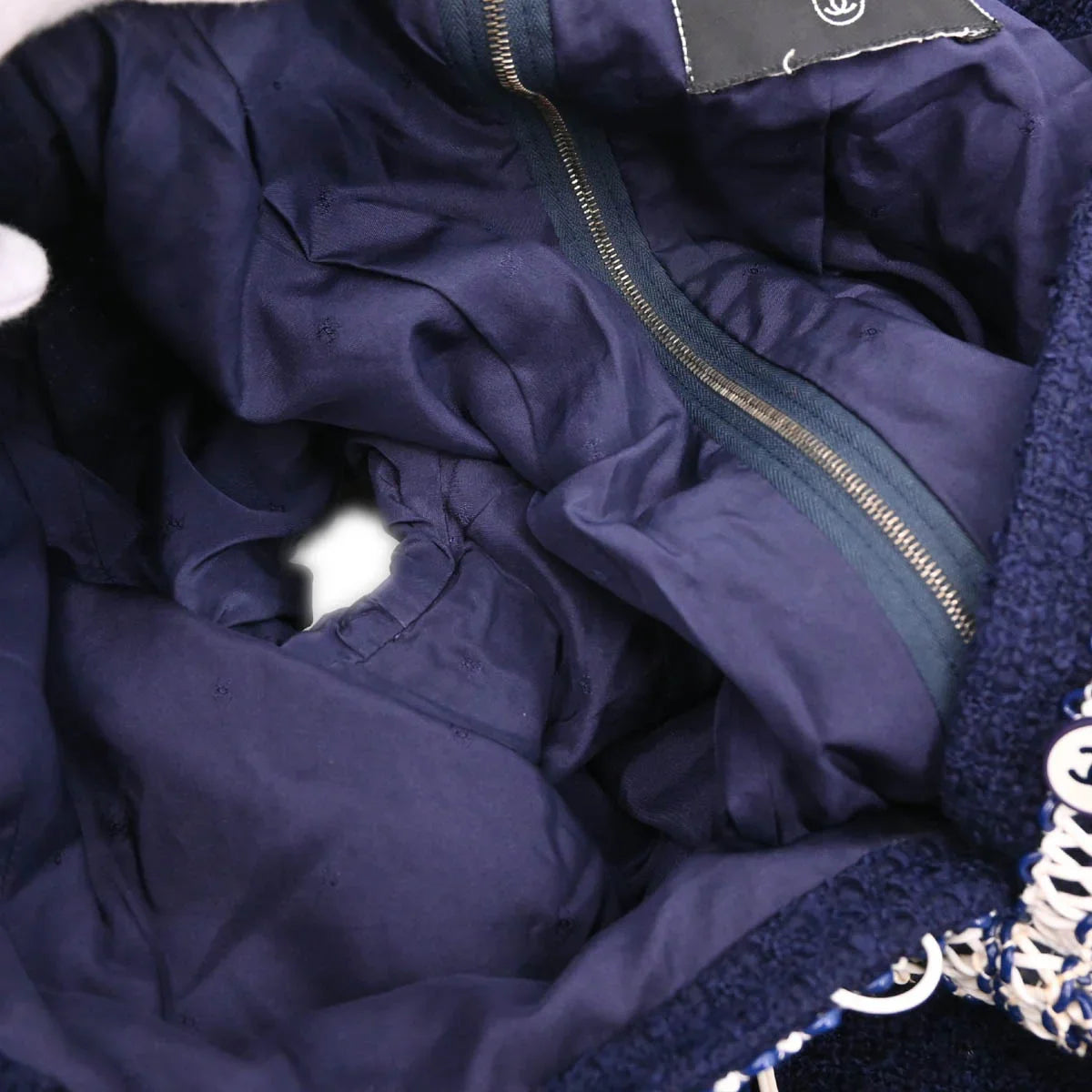 Chanel Setup Suit Jacket Skirt Navy