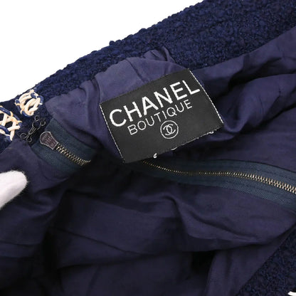Chanel Setup Suit Jacket Skirt Navy