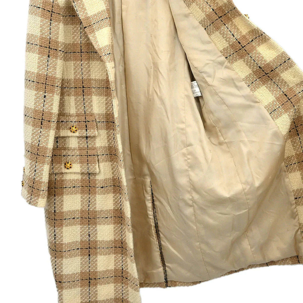Chanel 1996 Jacket Coat Beige #44