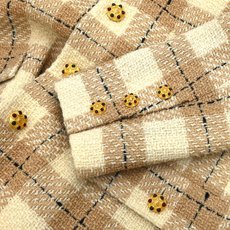 Chanel 1996 Jacket Coat Beige #44