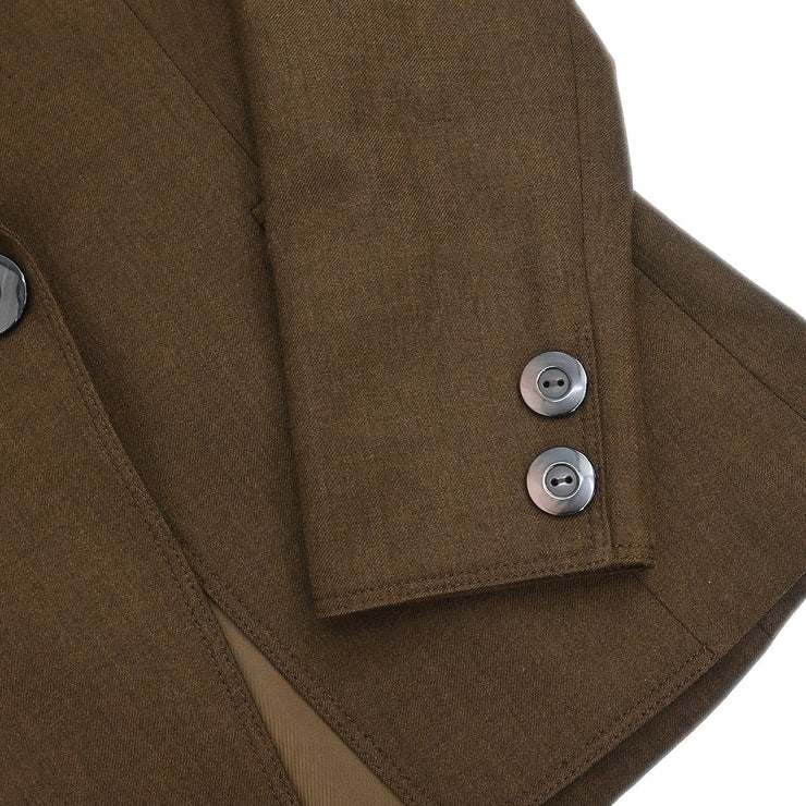 Christian Dior Setup Suit Jacket Skirt Brown #9