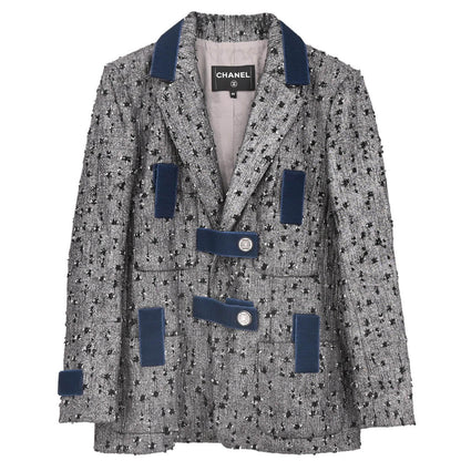 Chanel 2017 Single Breasted Jacket Gray #38