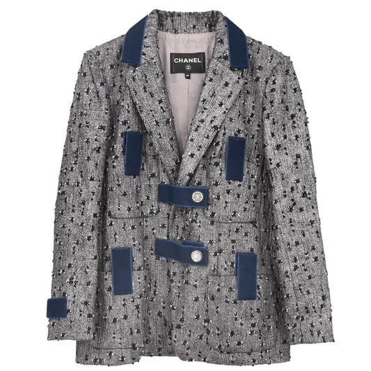 Chanel 2017 Single Breasted Jacket Gray #38