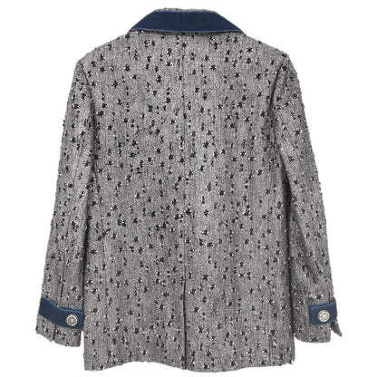 Chanel 2017 Single Breasted Jacket Gray #38