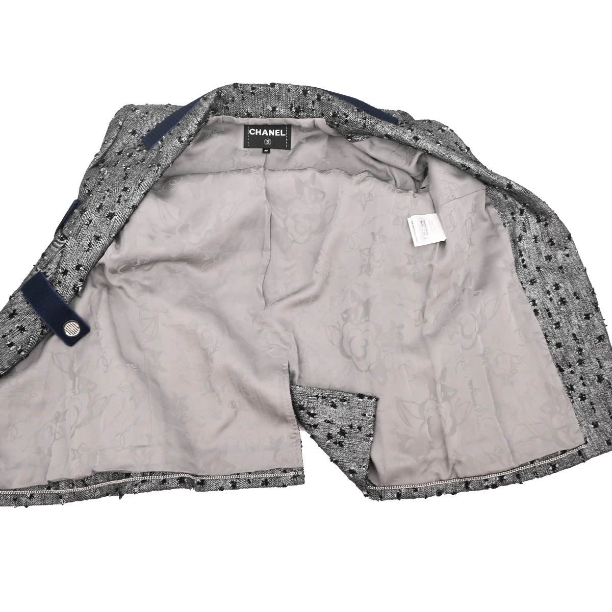 Chanel 2017 Single Breasted Jacket Gray #38