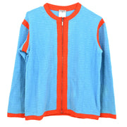 Chanel 2002 Zip-up Collarless Jacket Light Blue #42