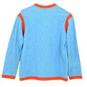 Chanel 2002 Zip-up Collarless Jacket Light Blue #42