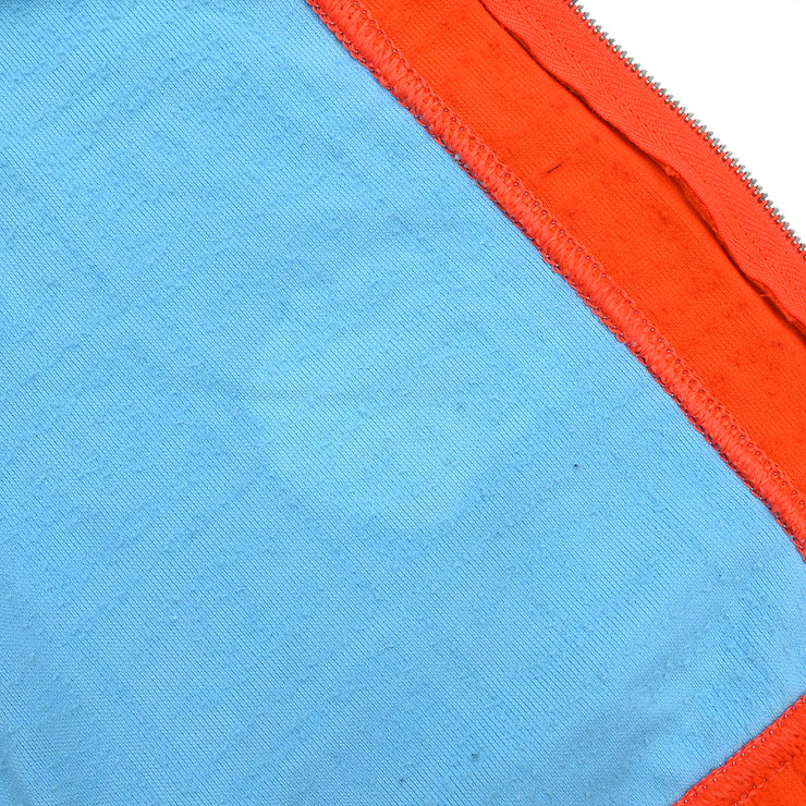 Chanel 2002 Zip-up Collarless Jacket Light Blue #42
