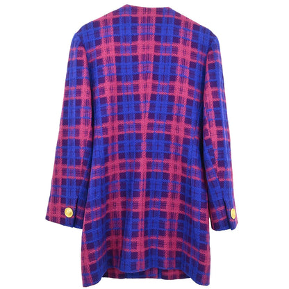 Celine Single Breasted Jacket Collarless Blue #38