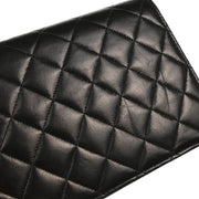 Chanel 2000-2002 Black Lambskin Turnlock Small Full Flap Shoulder Bag