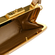 Prada Champagne Gold Satin Frame 2way Shoulder Handbag