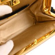 Prada Champagne Gold Satin Frame 2way Shoulder Handbag