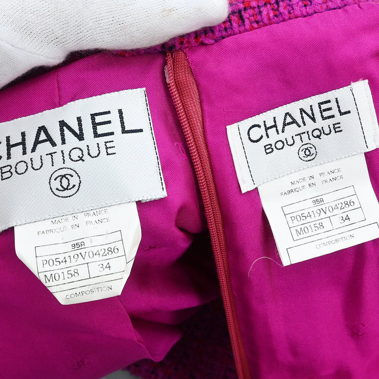Chanel 1995 Setup Suit Jacket Skirt Purple #34
