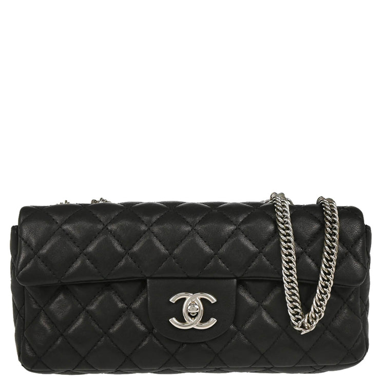 Chanel 2006-2008 Black Lambskin East West Shoulder Bag