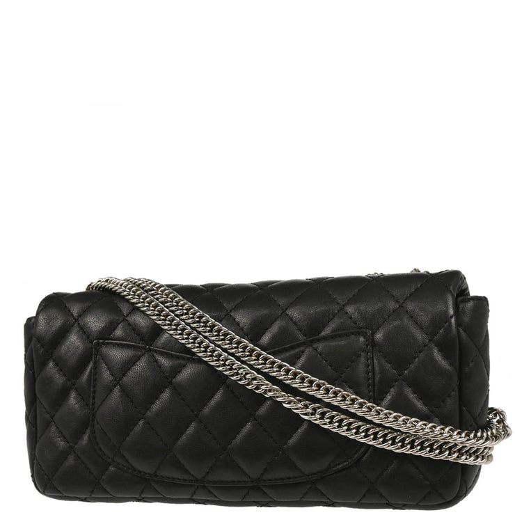 Chanel 2006-2008 Black Lambskin East West Shoulder Bag