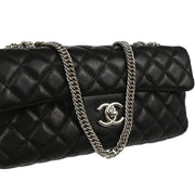 Chanel 2006-2008 Black Lambskin East West Shoulder Bag
