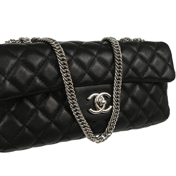 Chanel 2006-2008 Black Lambskin East West Shoulder Bag
