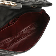Chanel 2006-2008 Black Lambskin East West Shoulder Bag