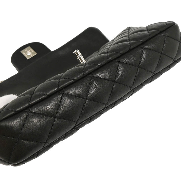 Chanel 2006-2008 Black Lambskin East West Shoulder Bag