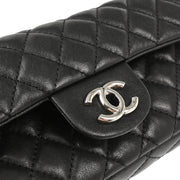 Chanel 2006-2008 Black Lambskin East West Shoulder Bag
