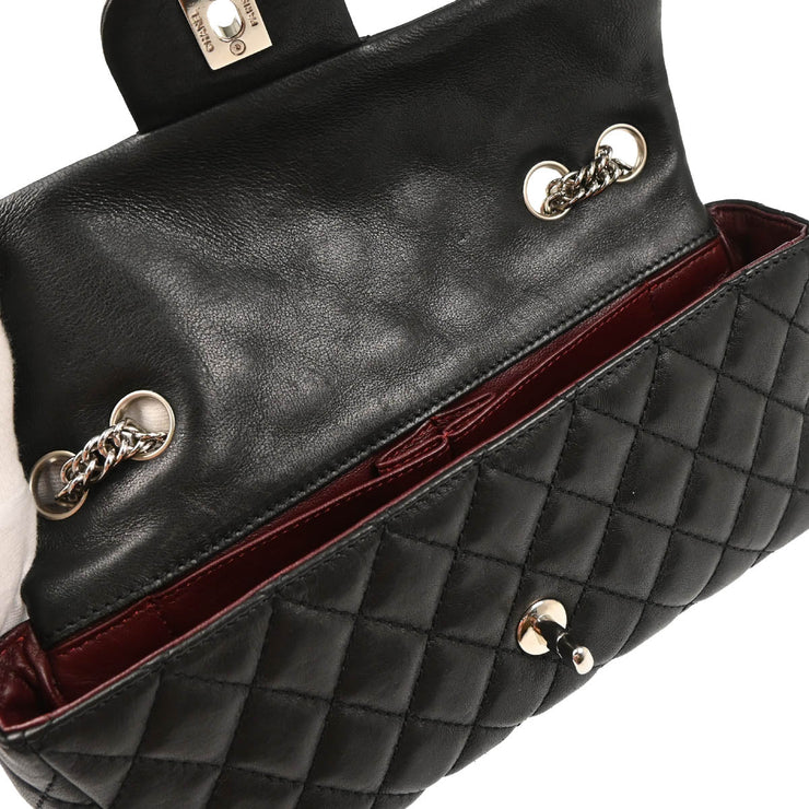 Chanel 2006-2008 Black Lambskin East West Shoulder Bag