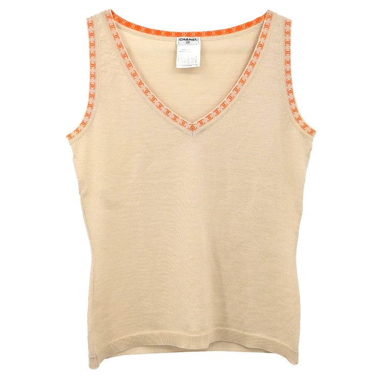 Chanel 2001 Sleeveless Tank Top Beige #36