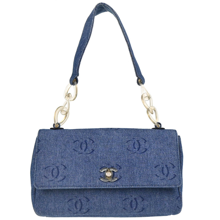 Chanel 2001-2003 Blue Denim Handbag