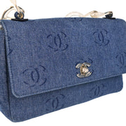 Chanel 2001-2003 Blue Denim Handbag