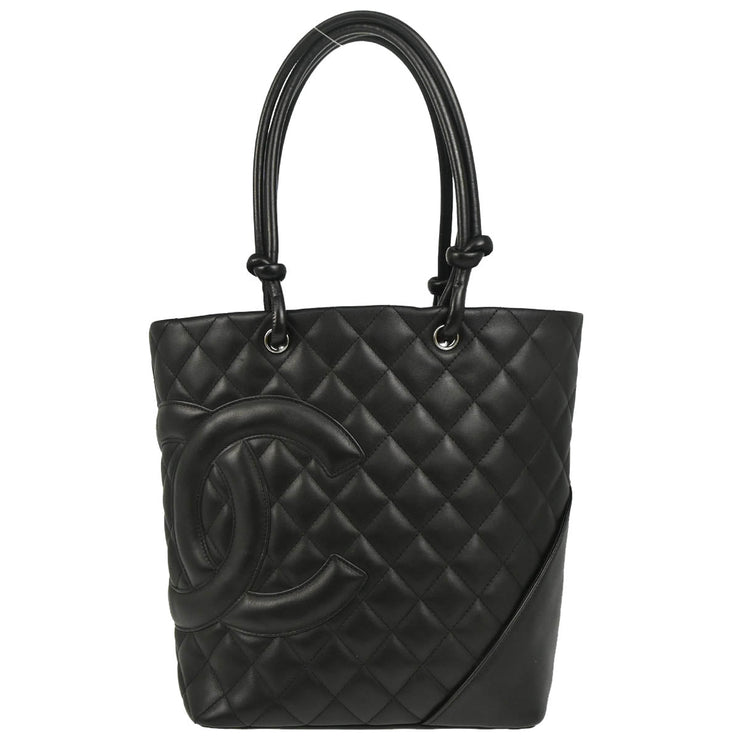 Chanel 2003-2004 Black Calfskin Cambon Ligne Tote Handbag