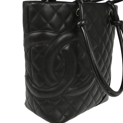 Chanel 2003-2004 Black Calfskin Cambon Ligne Tote Handbag