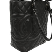 Chanel 2003-2004 Black Calfskin Cambon Ligne Tote Handbag