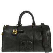 Chanel 1996-1997 Black Caviar 2way Shoulder Handbag