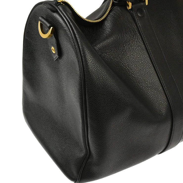 Chanel 1996-1997 Black Caviar 2way Shoulder Handbag