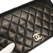 Chanel 1997-1999 Black Lambskin Pushlock Small Full Flap Shoulder Bag