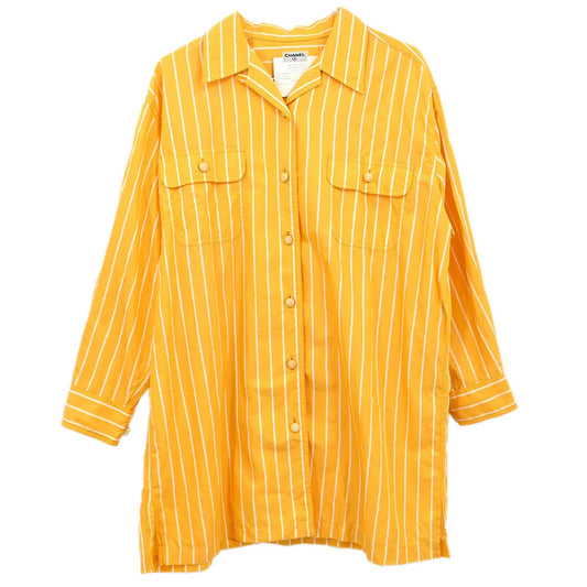 Chanel Blouse Shirt Yellow #40