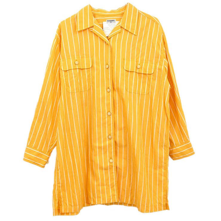 Chanel Blouse Shirt Yellow #40