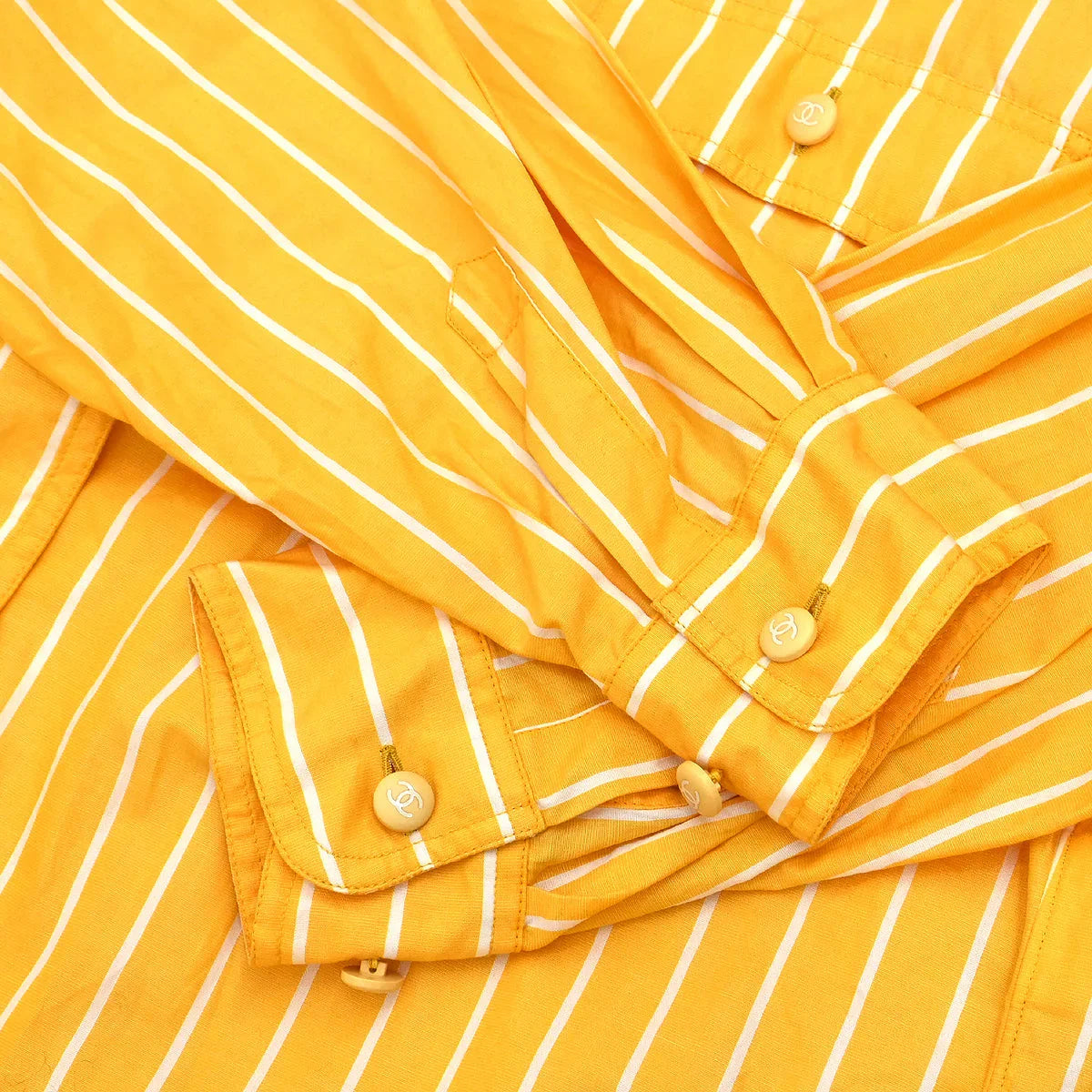 Chanel Blouse Shirt Yellow #40