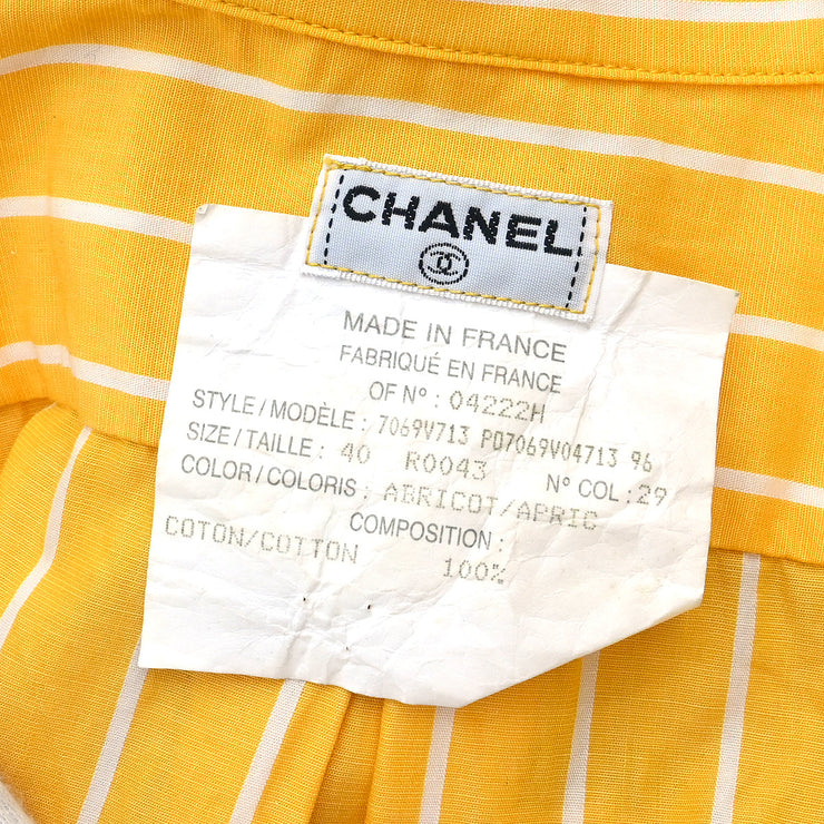 Chanel Blouse Shirt Yellow #40