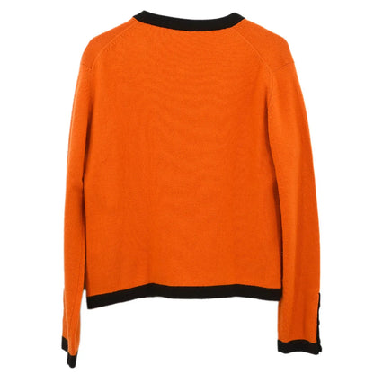 Chanel 1996 Ensemble Cardigan Short Sleeve Top Orange #40