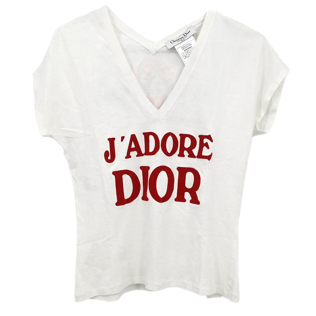 美品☆クリスチャンディオール2003年adiorableTシャツ38白 Dior 2003 Adiorable Vintage White T-Shirt – VOODOO WAREHOUSE