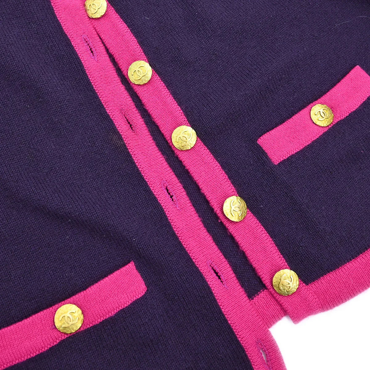 Chanel 1994 Setup Suit Cardigan Top Skirt Purple #42
