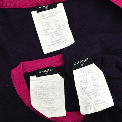 Chanel 1994 Setup Suit Cardigan Top Skirt Purple #42