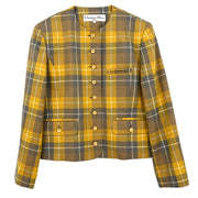 Christian Dior Single Breasted Collarless Jacket Yellow #L