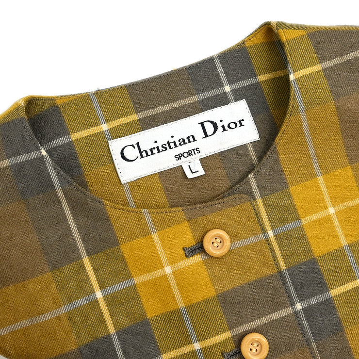 Christian Dior Single Breasted Collarless Jacket Yellow #L