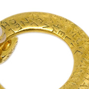 Chanel Dangle Hoop Earrings Clip-On Gold